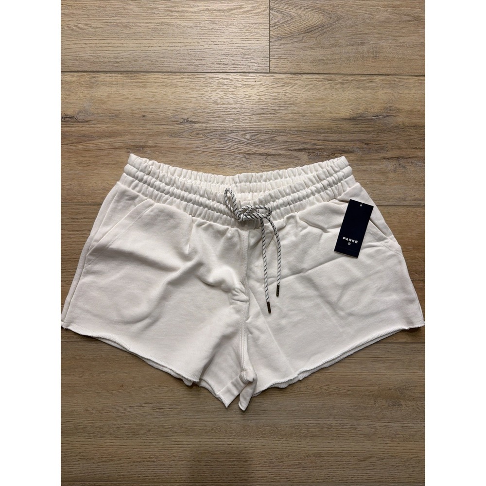 Women's Mid Rise Pull On Sweatshorts - Parke x Target White Size Medium